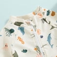 thumbnail image 6 of WIBACKER 0-3T Toddler Baby Boys Marine Animals Short Sleeve One Piece Rash Guard Swimsuit Zipper Bathing Suit Swimwear with Hat, 6 of 9