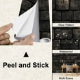 thumbnail image 4 of Peel and Stick Wallpaper Canvas Ebony Brick Brick Wall Rectangular Blocks Mortar Lines Subtle Modern Art Wall Mural Decor Self Adhesive and Removable 100in x 144in, 4 of 8