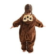 thumbnail image 5 of TEAJOPSUU Unisex Baby Flannel Romper Winter Fleece Hooded Romper Jumpsuit Infant Toddler Animal Cartoon Animals Onesie Long Sleeve Hooded Cartoon Outfit B-Brown, 5 of 5
