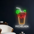 thumbnail image 2 of Handmadetneonsign Michelada Neon Sign, Mexico Cocktail LED Art Decor, Michelada Cocktail LED Wall Decor, 2 of 5