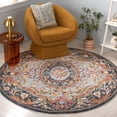 thumbnail image 2 of SAFAVIEH Savonnerie Cady Oriental Area Rug, Navy/Pink, 6' x 6' Round, 2 of 10