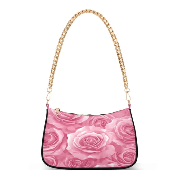 One Shoulder Chain Handbag 7.1x11x2.8in Women's Hobo Handbags Tote Handbags Shoulder Handbags Card Bag Cash Bag Key Bag Pink Rose2
