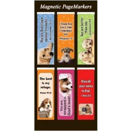 Christian Christmas Bookmarks - Christian Art Gifts, Inc. 365977 Bookmark - Pagemarker, Magnetic - Dogs & Gods Own - Set Of 6