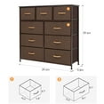 thumbnail image 3 of Pellebant  Fabric Wide Dresser Storage Tower with 9 Drawers Brown Medium Wood, 3 of 7