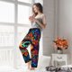 thumbnail image 5 of Balery Vibrant Psychedelic Eye Pantalones de pijama para mujer, pijamas ultraligeros, pantalones de estar por casa-Large, 5 of 6