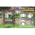 thumbnail image 4 of High-Quality 85in Wooden Garden Arbor Trellis – Sturdy Fir Wood Pergola for Climbing Plants – Flat & Arched Top for Outdoor Weddings and Patio Decor – Teak Finish, 4 of 8