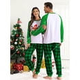 thumbnail image 4 of Pijamas a juego para parejas, pijamas estampados de manga larga, conjuntos para mujer y hombre, ropa de Navidad, traje para casa con tiras verdes y rojas, 4 of 4