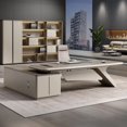 thumbnail image 2 of Conference Wooden Desk Table Manicure Modern Gaming Computer Adjustable Height Desk White Workstation Biurko  Desk Furniture My Lux Decor Round, 2 of 22