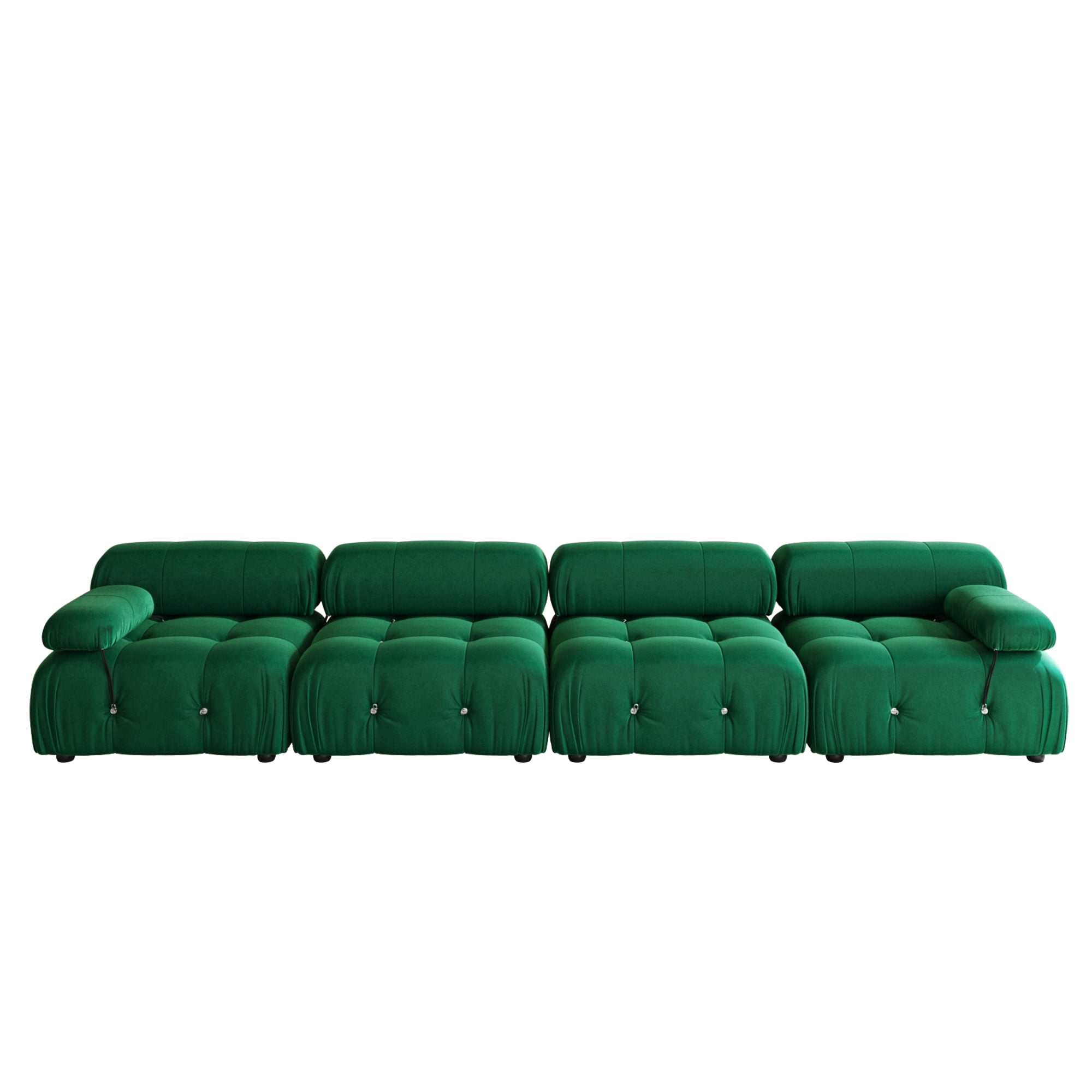 bokifol 139"Modern Sectional Sofa,Suede Fabric Modular Couch,4 Seats Oversized Sofa for Living Room,Green