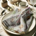 thumbnail image 3 of Vargottam Gray Floral Pattern Cotton Muslin Napkins - Set of 12, 20-Inch, Luxurious Soft Cloth Napkins for Dining & Events, Absorbent, Washable & Tableware, 3 of 7