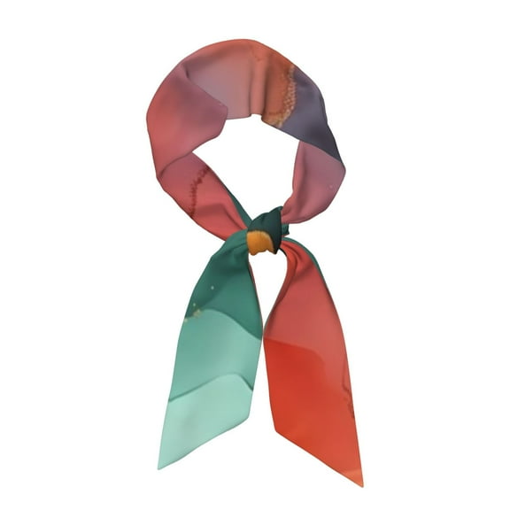 Xecao Colorful Abstract Waves Pattern Large Satin Head Scarf - Satin Hair Scarves Silk Bandana Scarf Headscarf Silk Feeling Scarf for Women