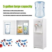 Top Loading Water Cooler Dispenser 5 Gallon Normal Temperature Water And Hot Bottle Load Electric (White With Storage Cabinet)