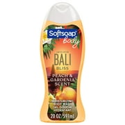 Softsoap Moisturizing Body Wash Bali Bliss, Peach and Gardenia Scent, 20 oz Bottle