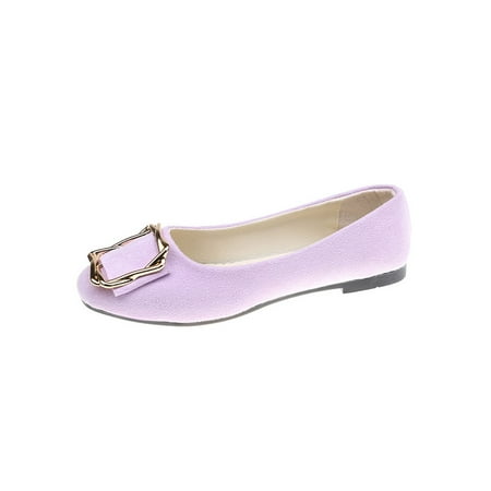 

Tenmix Women Flat Shoes Slip On Loafers Non-slip Flats Comfort Dress Shoe Women s Casual Anti-Slip Shallow Purple 4.5
