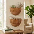 thumbnail image 5 of Scalloped Wall Basket Handwoven Natural Rattan Storage Organizer with Sturdy Metal Frame, Nordic Style Wicker Decor for Wall Storage, 5 of 7