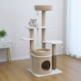 thumbnail image 3 of Catry Pasadena 54 inch Cat Tree, With 5 Levels and Condo, Beige, 3 of 9