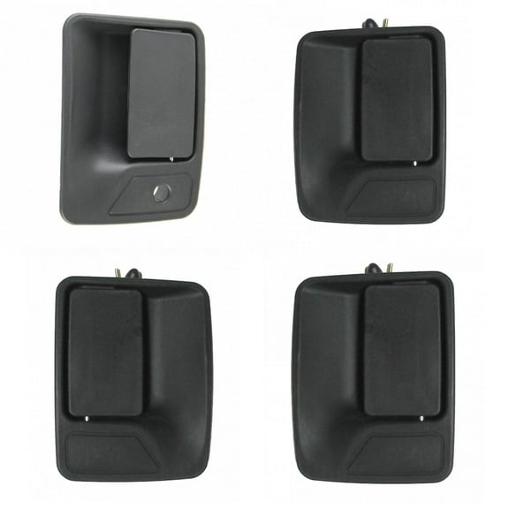 TRQ 4pc Exterior Outside Black Textured Door Handle Set for Ford Super Duty DHA65751