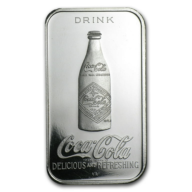 ルイビル、KY - コカ・コーラ75周年記念1オンス 銀バー　1973年発行 1 Ounce Silver Art Bar - 75th Anniversary Coca Cola