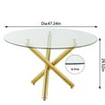 thumbnail image 2 of Sumdeal Modern 47" Round Glass Dining Table,Golden Leg, 2 of 6