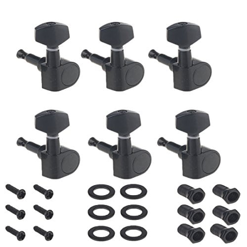 Musiclily 6 inline Sealed Guitar Tuners Tuning Keys Pegs Machine Heads for Acoustic Guitar or Electric Guitar Black 