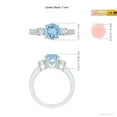 thumbnail image 4 of ANGARA Natural Classic Three Stone 1.12 ct Aquamarine and Diamond Ring in 14K White Gold for Women (Size-7mm) | March Birthstone, Anniversary, Jewelry Gift for Women | Natural Aquamarine Ring, 4 of 9