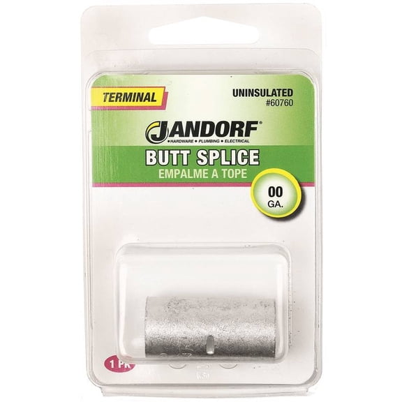 Jandorf 60760 Butt Splice Connector, #0 AWG Wire, Copper Contact