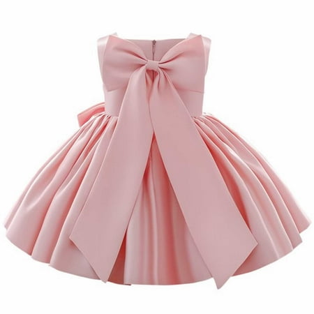 

Summer Dresses For Girls Flower Bowknot Tutu For Kids Baby Wedding Bridesmaid Birthday Party Pageant Formal Toddler First Baptism Christening Gown Formal Dress