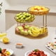 thumbnail image 1 of Cesta de fruta de metal de 3 niveles, cesta de metal para servir, cuenco de almacenamiento de verduras, soporte para frutero moderno decorativo para L oro, 1 of 9