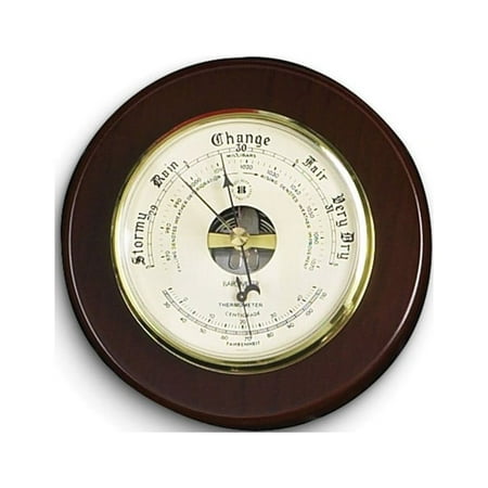 Cherry Wood Barometer and Thermometer #Q-GP9949