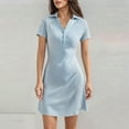 thumbnail image 2 of Bovxnpu Nightgowns for Women, Women Short Sleeve Nightgown Colllared Nightdress Sleep Shirt Soft Athletic Nightdress, 2 of 4