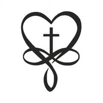 Heart Cross - Metal Wall Art
