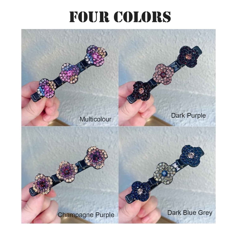 12 Pcs Sparkling Crystal Stone Braided Hair Clips, Rsvelte  display picture 2