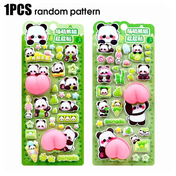 3D Puffy Bubble Stickers for Kids & Adults - Cute Animal Butt Design, Waterproof PVC Decals for Phone Case, Notebook, Laptop, Car Decor