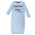 thumbnail image 4 of Hudson Baby Infant Boy Cotton Long-Sleeve Gowns 4pk, Handsome Fella, 0-6 Months, 4 of 5