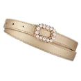 thumbnail image 4 of Cinturón De Mujer Con Decoración De Perlas De Moda Con Hebilla Ajustable, Material De PU Duradero Para Fiesta De Compras Diaria, 4 of 6