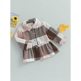 thumbnail image 4 of xiaxaixu Kid Girl Long Sleeve Shirt Coat, Plaid Print Lapel Button Closure Fall Spring A-Line Tops, 4 of 9