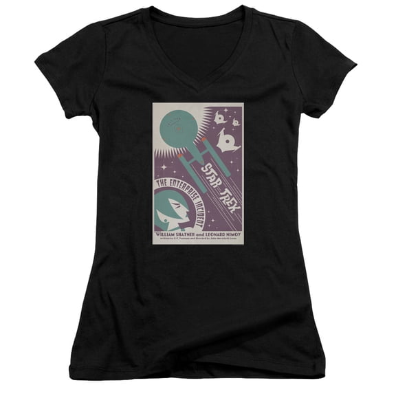 Star Trek Tos Episode 57 Junior Women's V-Neck T-Shirt Black