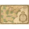 thumbnail image 2 of Vintage Maps 24x18 Black Ornate Wood Framed with Double Matting Museum Art Print Titled - Railroad map of the United States 1858, 2 of 4
