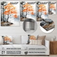 thumbnail image 4 of Designart "Orange And Grey Forest Autumn gracefulness I" Floral Metal Wall Art Prints, 4 of 5