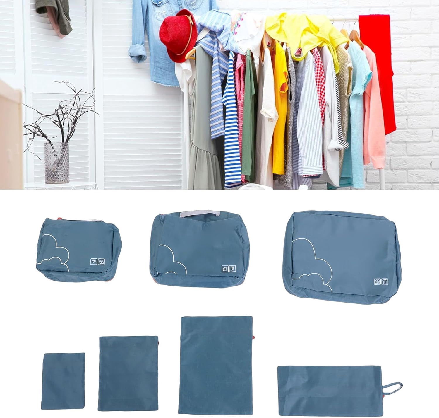 Packing Cubes For Travel, 7 Pack Anti Tear Space Saving Luggage Organizer Bags, For Suitcases