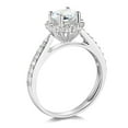 thumbnail image 3 of Wellingsale Ladies Solid 14k White Gold Polished CZ Cubic Zirconia Round Cut Halo Engagement Ring with Side Stones - Size 8, 3 of 6