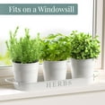 thumbnail image 3 of Barnyard Designs Indoor Herb Garden Planter Set with Tray, Metal Windowsill Plant Pots with Drainage for Outdoor or Indoor Plants, Set/3 (White), 3 of 8