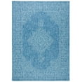 thumbnail image 3 of SAFAVIEH Courtyard Delbet Distressed Medallion Indoor/Outdoor Area Rug, 6'7" x 6'7" Round, Navy/Ivory, 3 of 9