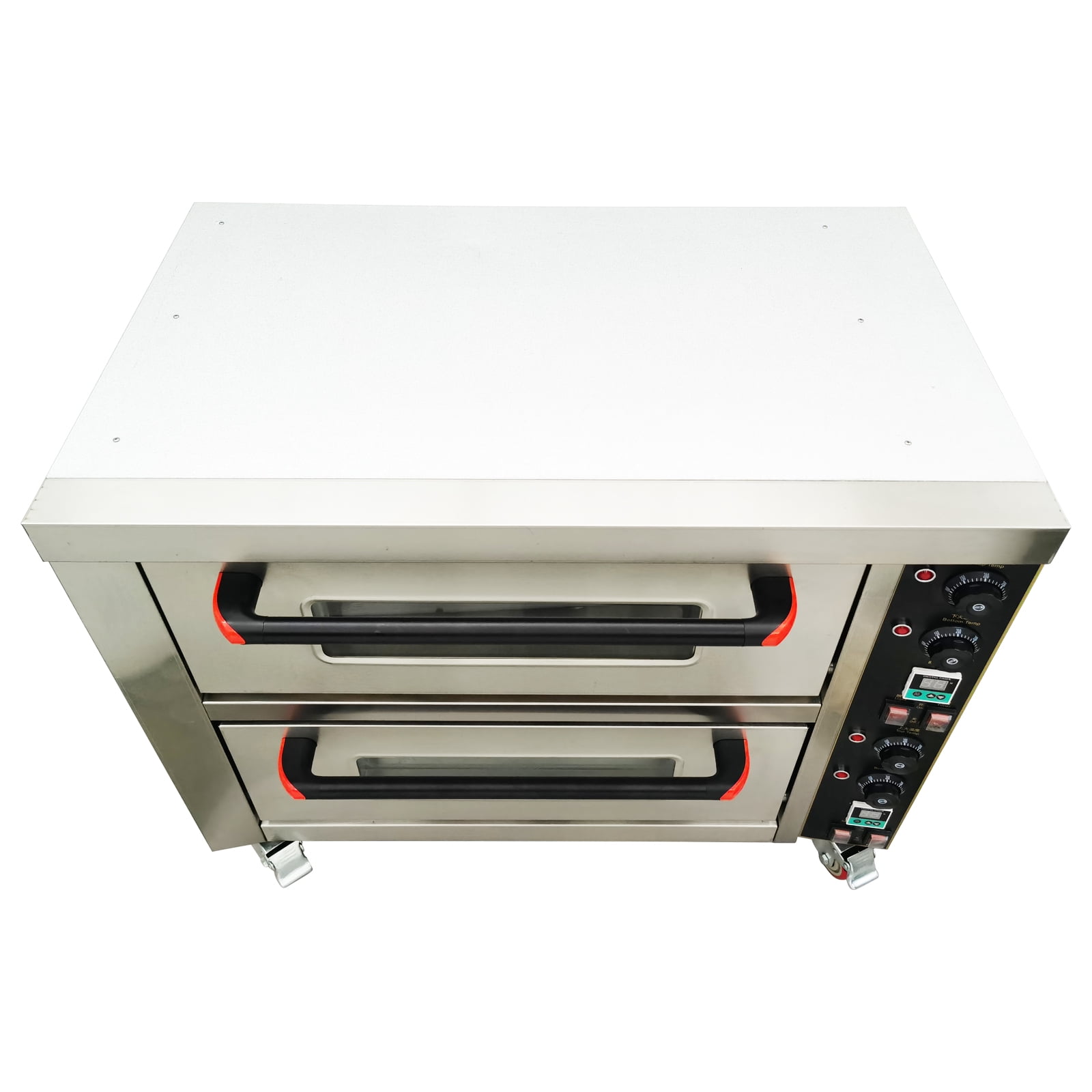 Techtongda Commercial Movable Double-decker Electric Pizza Oven with Caster 220V