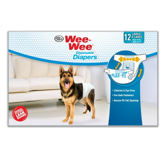 Four Paws Wee-Wee Extra Large Disposable Dog Diapers, 12-Pack