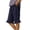 Navy-01, variant on Womens Summer Bermuda Shorts Knee Length Elastic Waist Flared Ruffle Hem Shorts Beach Lounge Casual Shorts