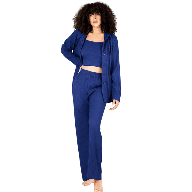 Conjunto Pijama 3 Piezas Pantalón Top Camison Mujer