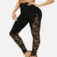 thumbnail image 1 of Femmes Crayon Leggings Dentelle Florale Pure Taille Haute Pantalon, 1 of 4