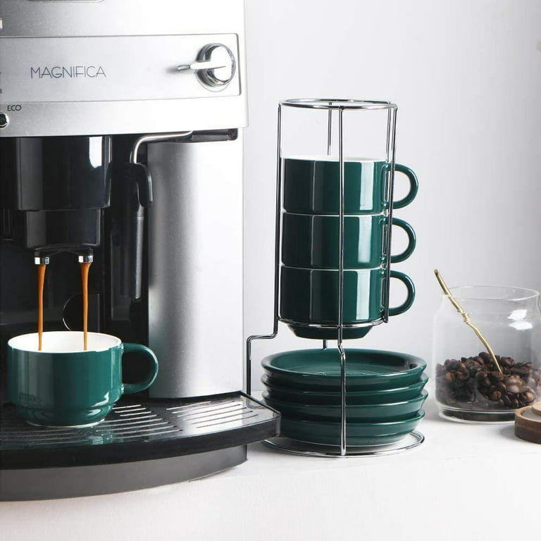 Ceramic Espresso Coffee Cups Set - VICRAYS 4 oz Porcelain Espresso