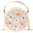 thumbnail image 1 of Monedero cruzado para niña con flores de perlas, minibolsos de princesa lindos, 1 of 5